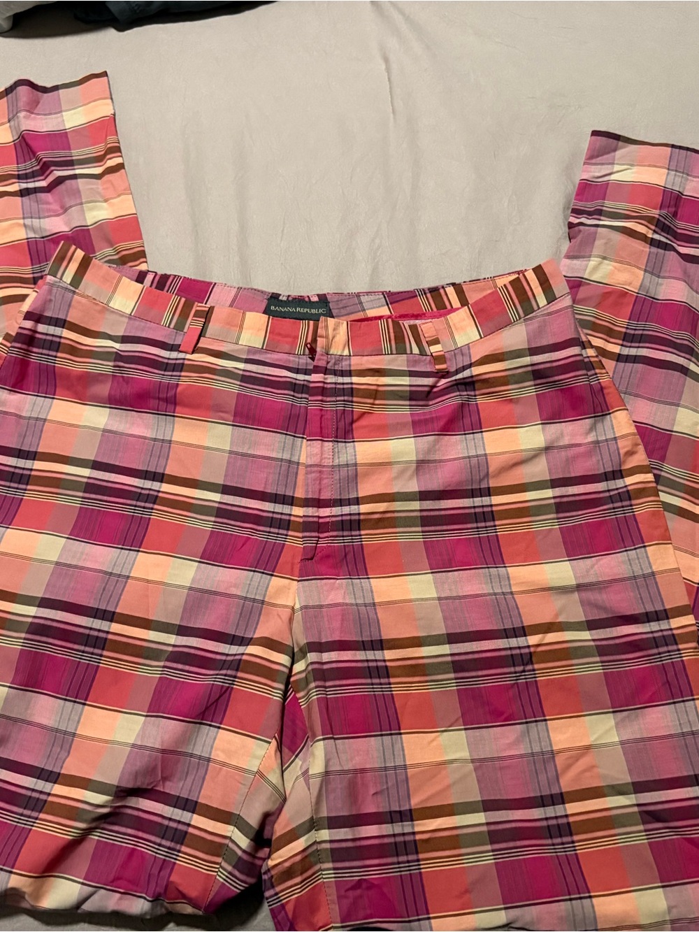 Banana Republic Pink Plaid Women’s Bermuda Shorts